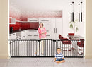 Dreambaby Chelsea Hallway Auto-Close Security Baby Safety Gate - with 9cm & 18cm Extensions - Fits Openings 97.5-133cm Wide & 75cm Tall - Black - Model F790B
