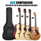 GLEAM Acoustic Guitar Gig Bag - 0.35 Inch Sponge Padding Fit 39-41 Inch Guitar Waterproof Black