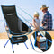Outdoor Camping Chair Portable Lightweight Folding Camp Chairs with Headrest High Back for Outdoor Hiking Travel Picnic Fishing Backpacking Blue