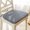 Kitchen Chair Pads Non Slip Set of 4, Chair Cushions for Dining Chairs 4 Pack with Ties, Washable Seat Cushion with Hidden Zipper, 100% Cotton Fabric, Suitable for All Seasons Grey