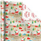Hallmark Reversible Christmas Wrapping Paper (3 Rolls: 120 sq. ft. TTL) Rustic Santa, Papercraft Snowmen, Candy Canes, Stripes, Snowflakes, Merry Christmas to You
