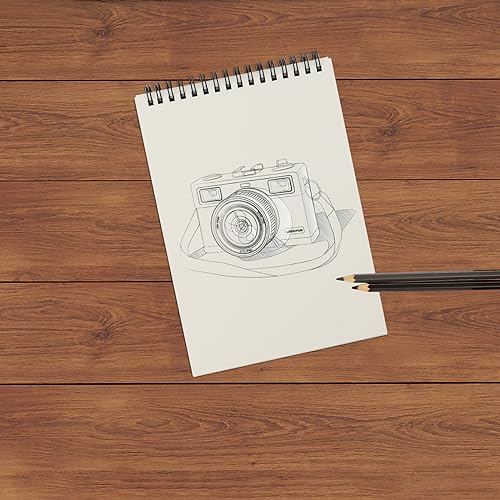 ZEONHEI 10 Pack A5 Blank Spiral Sketch Books, 30 Sheets / 60 Pages of 160gsm Plain Paper Notebook Drawing Pads, Brown Hard Kraft Cover Art A5 Sketchbooks for Painting, Sketching, Drawing
