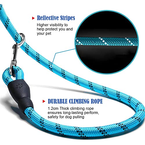 Heavy Duty Rope Dog Leash with Comfortable Padded Handle and Highly Reflective Threads 1.2M 1.5M 1.8M Suitable for Small, Medium and Large Dogs