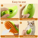 Steamy Cat Brush, Electric Spray Cat Brush for Shedding, 3 in 1 Pet Hair Streamer Brush, Self Cleaning Cat Steam Brush, Efficient Cat Grooming Brush for Removing Tangled Loose Hair (B)