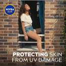 NIVEA SUN Protect and Moisturising Sunscreen Lotion SPF 50+ (100ml), 4 Hour Water Resistant Sunscreen with Vitamin E and Panthenol for Protection Against UVA and UVB