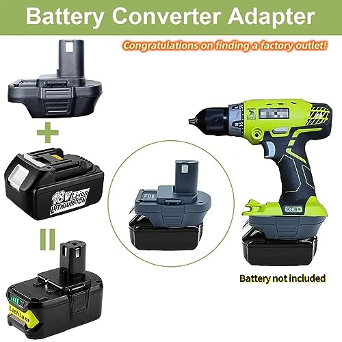 URUN for Makita Convert to for Ryobi Battery Adapter,MT20RNL Adaptor for Ryobi 18V Power Tools,Cordless Battery Converter
