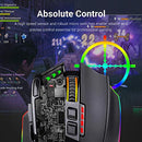 Redragon M801 Gaming Mouse LED RGB Backlit MMO 9 Programmable Buttons Mouse with Macro Recording Side Buttons Rapid Fire Button 16000 DPI for Windows PC Gamer (Wireless, Black)