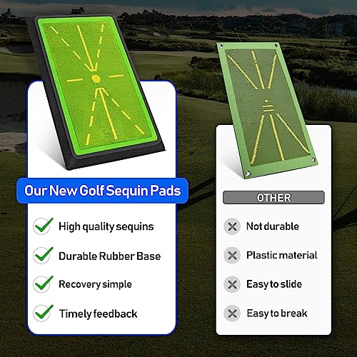 ENHUA GOLF Swing Mat,12 * 17 INCH Widen Divot Board Swing Path for Golf Training,Golf Indoor Practice Green