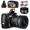 NBD Digital Camera for Photography and Video, 4K 48MP Vlogging Camera for YouTube,16X Digital Zoom,52mm Wide Angle & Macro Lens, 32GB TF Card