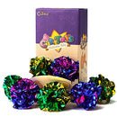 Chiwava 24PCS 2.4" Mylar Balls Shiny Crinkle Cat Toys Ball Kitten Crackle Lightweight Play Assorted Color
