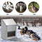 ZHEQOGZH Stainless Steel Hanging Chicken Feeder with Lid No Waste Weatherproof Metal Automatic Poultry Feeder Wall Mount Outdoor Chicken Coop Food Dispenser Feeder for Chickens Ducks (10Lbs)