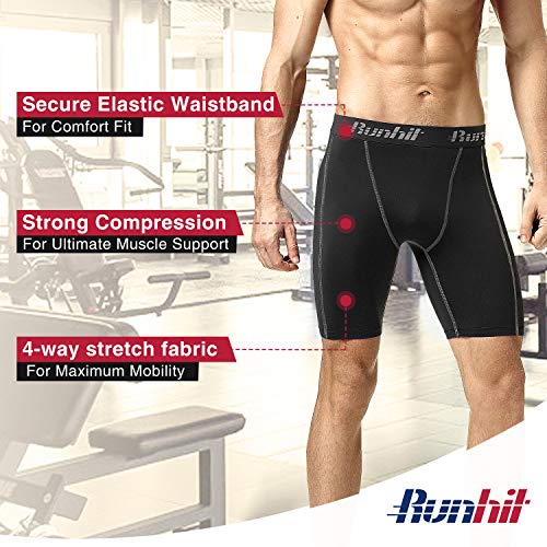Runhit Compression Shorts Men Underwear Spandex Running Shorts Workout Athletic