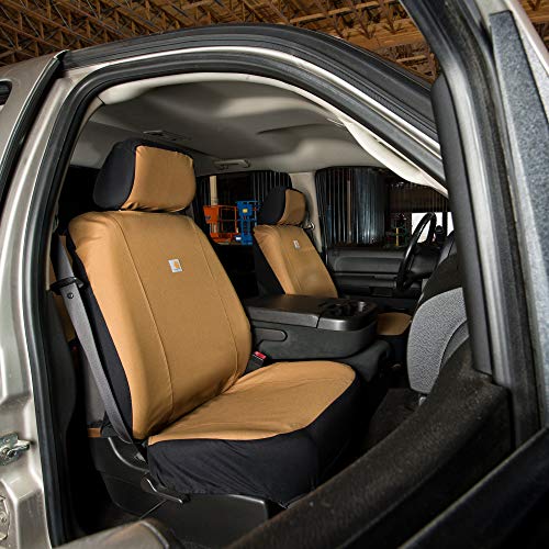 Carhartt Universal Nylon Duck Canvas Fitted Bucket Seat Covers, Durable Seat Protection with Rain Defender
