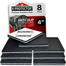 NON SLIP FURNITURE PADS X-PROTECTOR -PREMIUM 8 pcs 4â€ Furniture Pad! Best SelfAdhesive Furniture Grippers Rubber Feet Couch Stoppers â€“Ideal Furniture Floor Protectors Furniture Feet for Fix Furniture