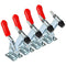 E-TING 4 PCS Hand Tool Toggle Clamp 201B Antislip Red Horizontal Clamp 201-B Quick Release Tool for Woodworking