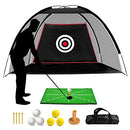 ASENVER Black Golf Practice Net Set Golf Nets for Backyard Driving Golf Net with Hitting Mat Target Cloth and Carrying Bag (Golf Net 6.6x4.4 FT)