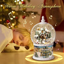 10.2 Inch High Large Size Christmas Snow Globes Musical Box with 8 Songs, Xmas Lighted Big Glitter Snow Globes 6 Hours Timer Christmas Birthday Gift Deluxe Carousel Snow Globes