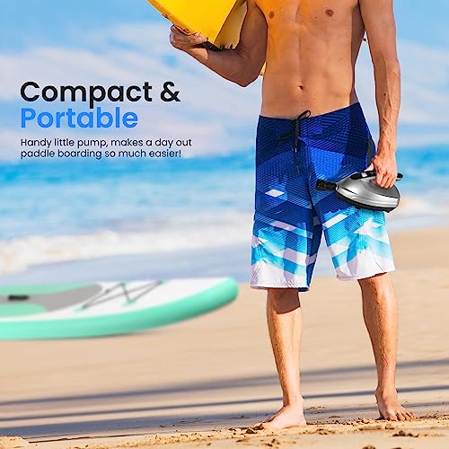 SereneLife Premium Compact Digital Air Pump Compressor with Preset PSI Auto Shut Off for Inflating SUP Paddle Boards, Boats, Rafts, Pool Toys, Water Sports 12V DC Car Connection (SLPUMP10)