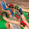 KidKraft Adventure Town Wooden Train Table with Storage Boxes, Train Track Set with Wooden Toy Cars, Crane, Helicopter, Airplane and Accessories Included, Kids’ Toys, 18025