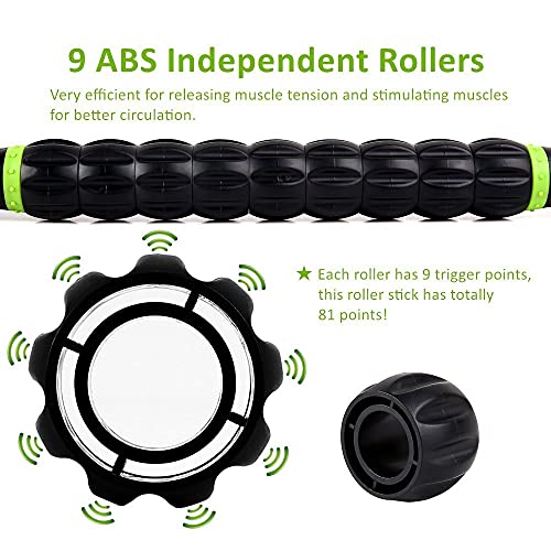 Muscle Roller Stick Sportneer Back Leg Calf Massage Sticks for Athletes, Massager Tool for Reducing Muscle Soreness, Loosing Tightness and Soothing Cramps
