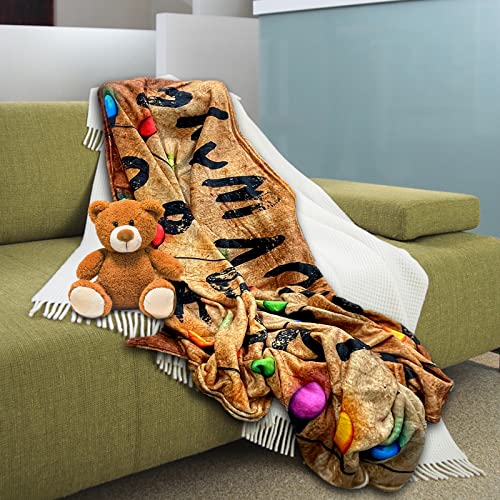 ZHIEND Warm and Cozy Movie Themed Blanket,Stranger Letter Things Blanket,Christmas Lights Alphabet Throws,Soft Plush Microfiber Kids Blanket for Boys Girls All Seasons Birthday Gifts（Alphabet）