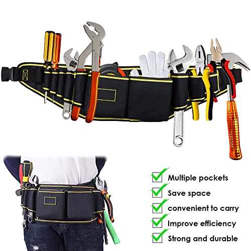 Tool Belt, Heavy Duty Construction Tool Belt, Carpenter Tool Belt with Quick Release Buckle, Waist Tool Belts for Construction Electricians