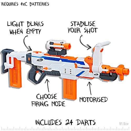 NERF Modulus - Regulator Blaster inc Short & Long Scope, Storage Stock & 24 Darts - Kids Toys & Outdoor games - Ages 8+