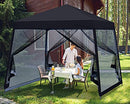 MASTERCANOPY Pop Up Gazebo Canopy with Mosquito Netting (10x10, Black)