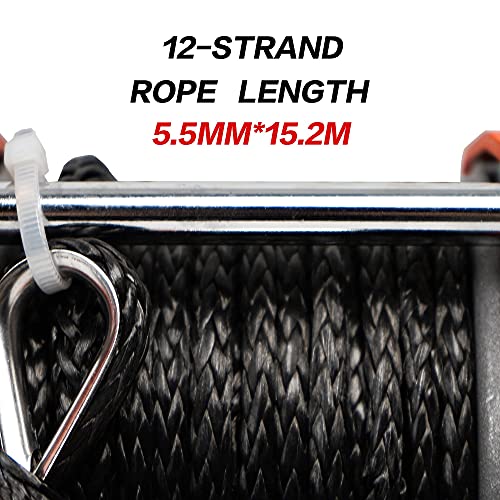 Electric Winch 4500LBS/2045KG 12V Synthetic Rope Wireless Boat ATV UTV 4wd