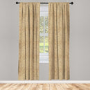 Ambesonne Egyptian Print Window Curtains, Hieroglyphs Grunge Pattern on Stripes Archeology History Language, Lightweight Decorative Panels Set of 2 with Rod Pocket, 56" x 84", Sand Brown Black