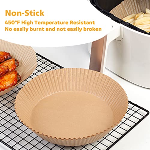 Ailifeer Air Fryer Disposable Paper Liner, Natural Baking Parchment Paper  Air fryer liners,Thickened Oil-Proof High Temperature,for Air