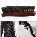 Perfeclan 4pcs Long Wood Handle Bristle Horse Hair Brush Shoe Boot Polish Shine Cleaner