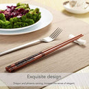 Zomchain Chopsticks Dragon and Phoenix with Holder and Carrying Bag Chinese Gift Set 2 Pairs Red