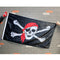 SHATCHI 5x3ft Flag Smiley Emoji/Jolly Roger Rum Spooky Halloween Christmas Treasure Hunt Kids Banner Table Cover Party Decorations, Red Scarf Skull