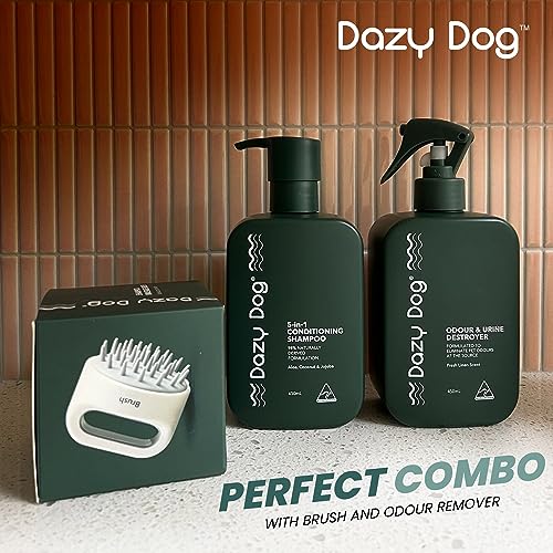 Dazy Dog 5-in-1 Dog Shampoo 450ml - Dog Shampoo and Conditioner with Aloe, Coconut & Jojoba - The Ultimate Solution for Pet Wash - Allergies and Itching