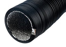 Ø 125mm / 3m Black Flexible Exhaust Hose with Aluminium Insulation - Ø 5'' / 10ft Air Conditioner Hose - Flexible Pipe