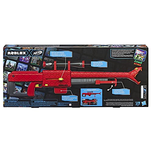 Nerf Roblox Zombie Attack: Viper Strike Dart Blaster, Includes Code to Redeem Exclusive Virtual Item, 6-Dart Clip, 6 Nerf Elite Darts, Bipod