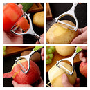 2Pcs Stainless Steel Peeler Multifunctional, Y Shape Peeler with Swivel Blades, Vegetable Peeler Julienne Slicer, Kitchen Potato Peelers for Veggie, Melon, Fruit, Cabbage (Green)