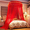 Zhiyuan Lace Embroidery Dome Red Bed Netting Canopy Curtain Mosquito Net for All Sizes Bed