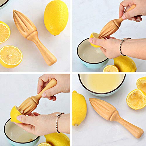 Lemon Cone Juicer Squeezer Wooden Manual Press Juicer Fruit Reamers for Lemon Juice, Lime Juice, Orange Juice, Citrus Fruits