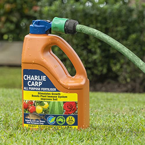 Charlie Carp CC81030 All-Purpose Fertiliser Hose-On Ready-to-Use 2.2L - Enhances Plant and Soil Health, Suitable for Lawns, Flowers, Veggies, and Citrus Trees