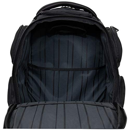 KENNETH COLE 5708145 Cole Reaction Pack-of-All-Trades' Multi-Pocket 17.0” Laptop & Tablet Business Travel Backpack, Black, One Size