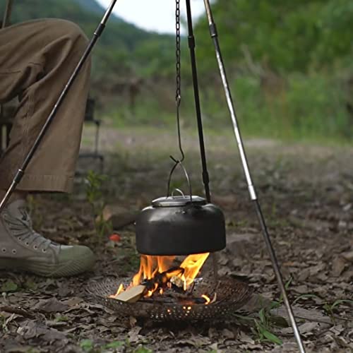 Portable Folding Fire Pit for Camping 11 inch Small Mini Firepit Round Collapsible Fire Bowl Wood Burning Stainless Steel Cheap Outdoor Backyard Outside Camp Hiking Travel Beach