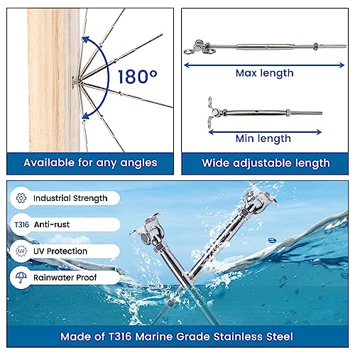 Muzata 10Pack 316 Stainless Steel Cable Railing Kit fits 1/8" Stainless Steel Wire Rope Cable