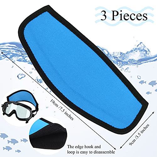 2 Pieces Neoprene Mask Strap Cover Diving Swimming Mask Strap with Hook and Loop Fastener Hair Protector Wrap for Dive and Snorkel Masks Water Sports