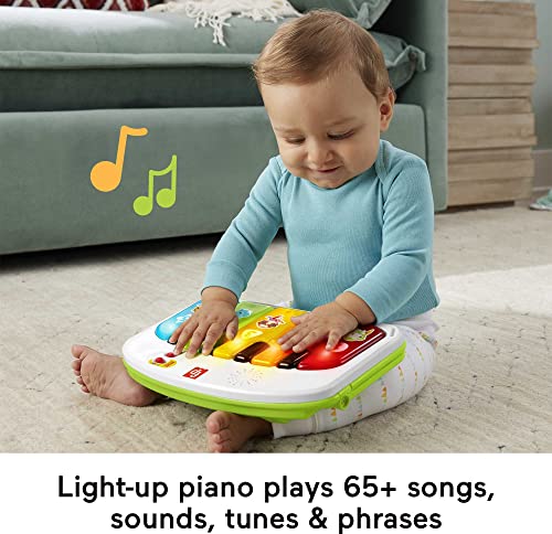 Fisher-Price Portable Baby Chair Kick & Play Deluxe Sit-Me-Up Seat with Piano Learning Toy & Snack Tray for Infants to Toddlers