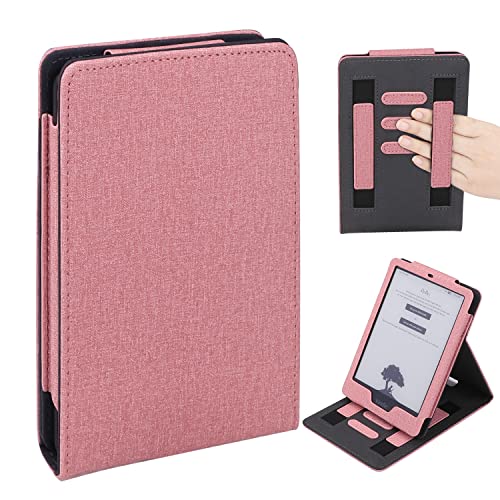 WALNEW Flip Case for 6.8” Kindle Paperwhite 11th Generation 2021 – Two Hand Straps PU Leather Vertical Multi-Viewing Stand Cover with Auto Wake/Sleep for Kindle Paperwhite 2021 Signature Edition