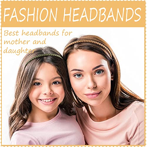 (Pigtail Headbands) - 12pcs 6mm Thin Headbands for Girls Women Plastic Pigtail Sytle Headbands with Teeth Skinny Headbands for Kids Teens Lady by Chunx