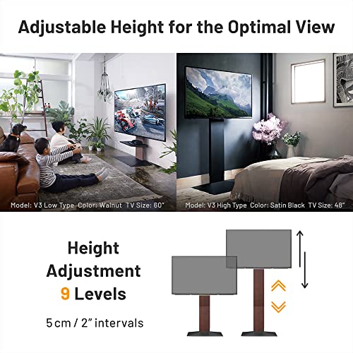 WALL V3 High Type | Sleek Japanese 32-80 Inch Universal Wall-Side TV Stand Adjustable Mount, No Drill | White Oak