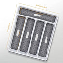 FYY Cutlery Organizer for Drawer, 5 Compartments Drawer Organizer, Kitchen Storage Tray for Flatware, Silverware, Cooking Utensils, BPA Free Plastic Cutlery Tray for Kitchen Bathroom & Office Supplies